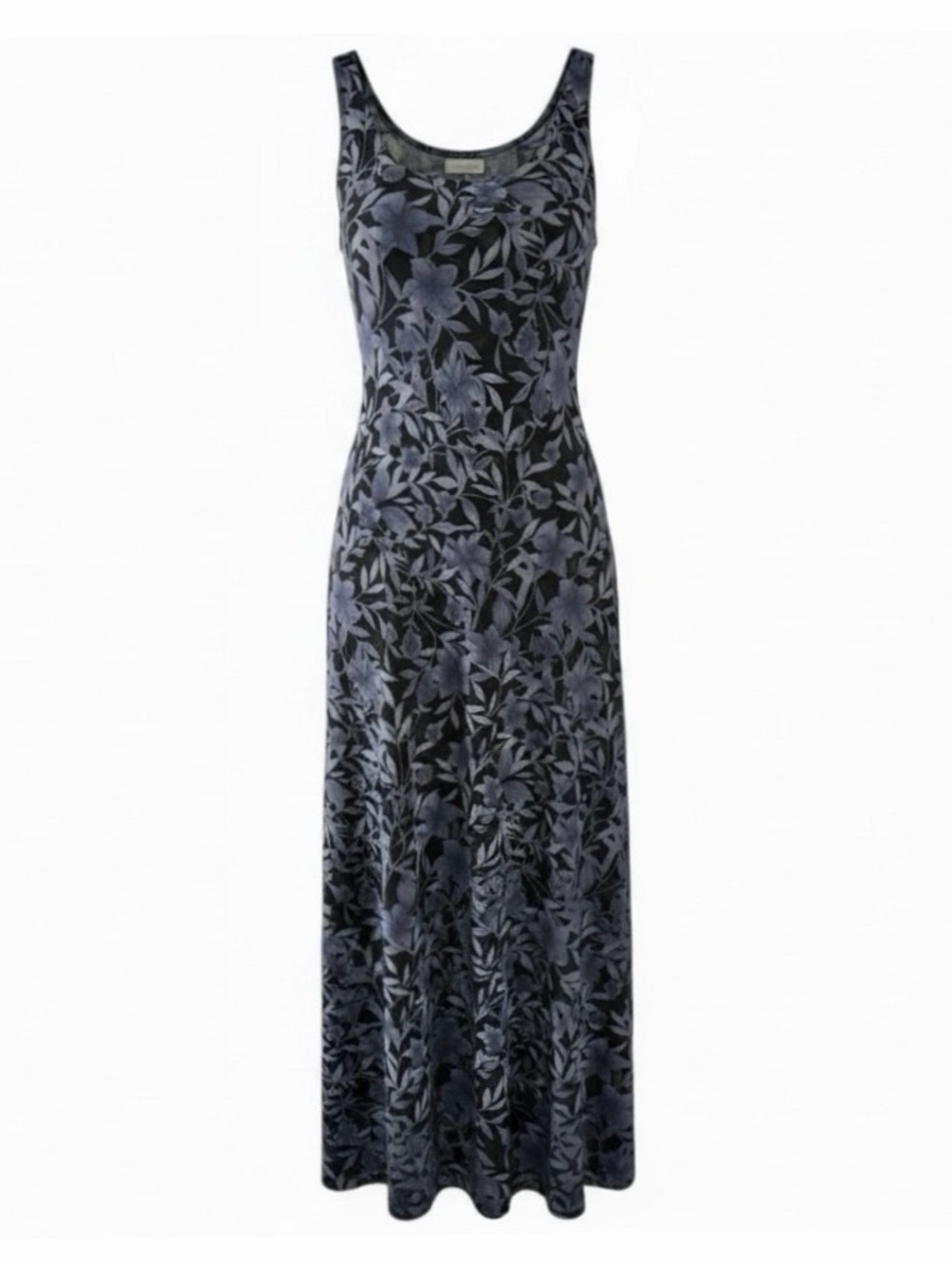 Wear Abouts Blue and Black Floral Print Sleeveless Scoop Neck Maxi Dress